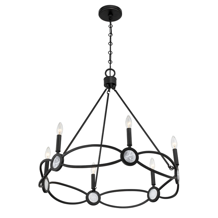 Savoy House - 1-4101-6-89 - Six Light Chandelier - Minette - Matte Black