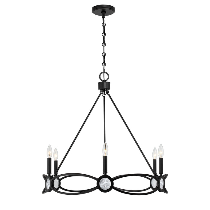 Savoy House - 1-4101-6-89 - Six Light Chandelier - Minette - Matte Black