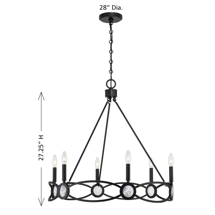 Savoy House - 1-4101-6-89 - Six Light Chandelier - Minette - Matte Black