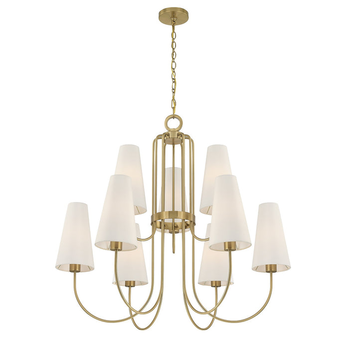 Savoy House - 1-4701-9-322 - Nine Light Chandelier - Wilkes - Warm Brass