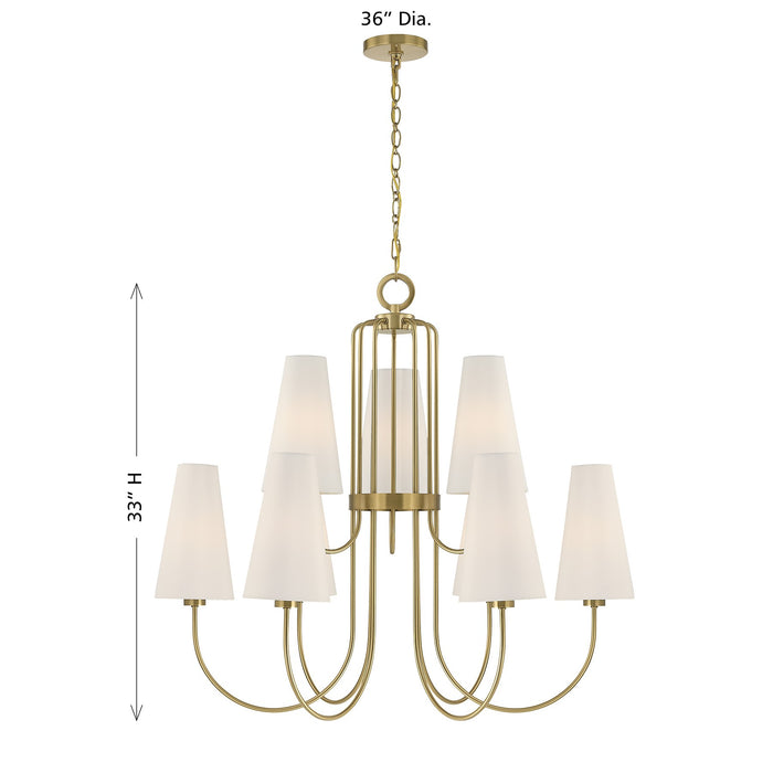 Savoy House - 1-4701-9-322 - Nine Light Chandelier - Wilkes - Warm Brass