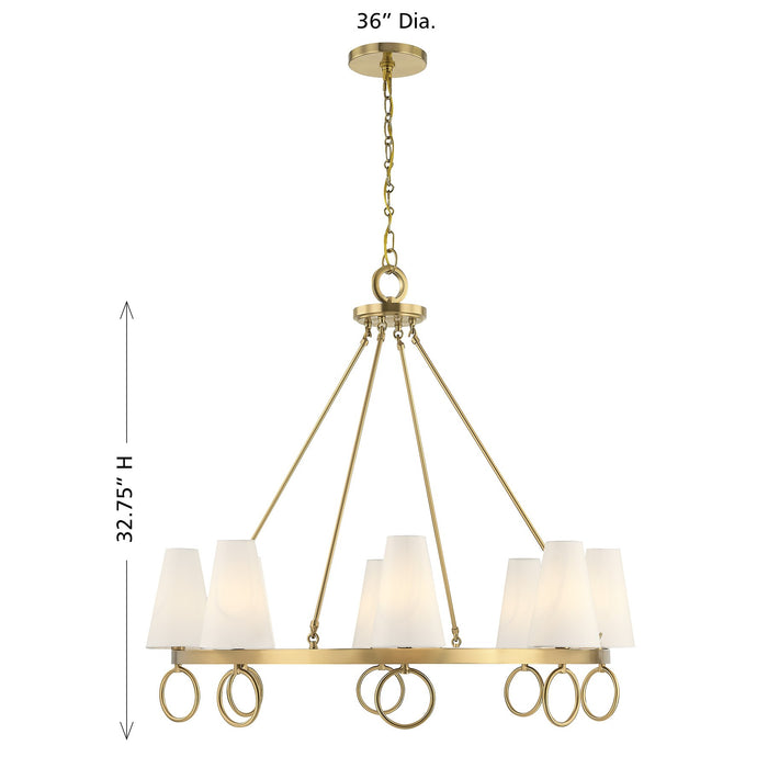 Savoy House - 1-4702-8-322 - Eight Light Chandelier - Wilkes - Warm Brass