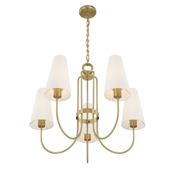 Savoy House - 1-4703-5-322 - Five Light Chandelier - Wilkes - Warm Brass