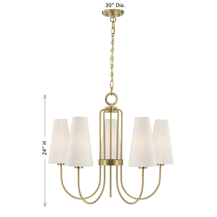 Savoy House - 1-4703-5-322 - Five Light Chandelier - Wilkes - Warm Brass