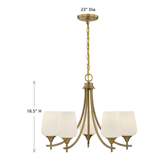 Savoy House - 1-6032-5-322 - Five Light Chandelier - Octave - Warm Brass