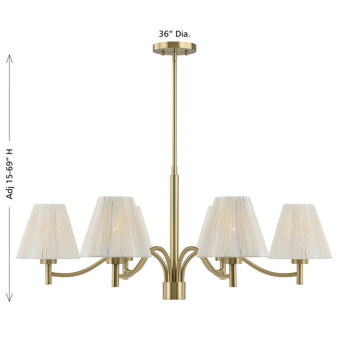 Savoy House - 1-6084-6-127 - Six Light Chandelier - Rosa - Noble Brass