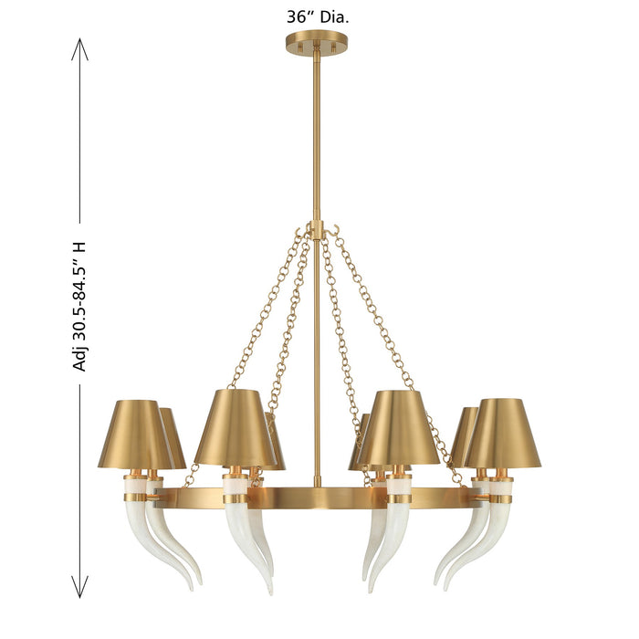 Savoy House - 1-6306-8-322 - Eight Light Chandelier - Hearne - Warm Brass