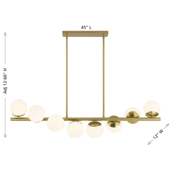Savoy House - 1-6524-8-322 - Eight Light Linear Chandelier - Turin - Warm Brass
