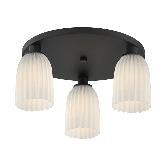 Savoy House - 6-1247-3-89 - Three Light Flush Mount - Baldwin - Matte Black
