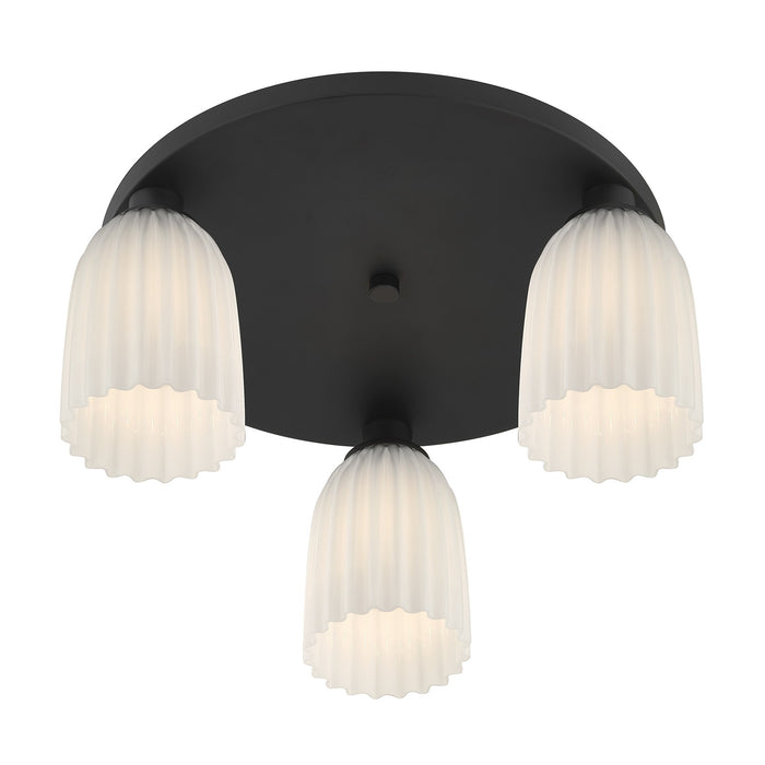 Savoy House - 6-1247-3-89 - Three Light Flush Mount - Baldwin - Matte Black