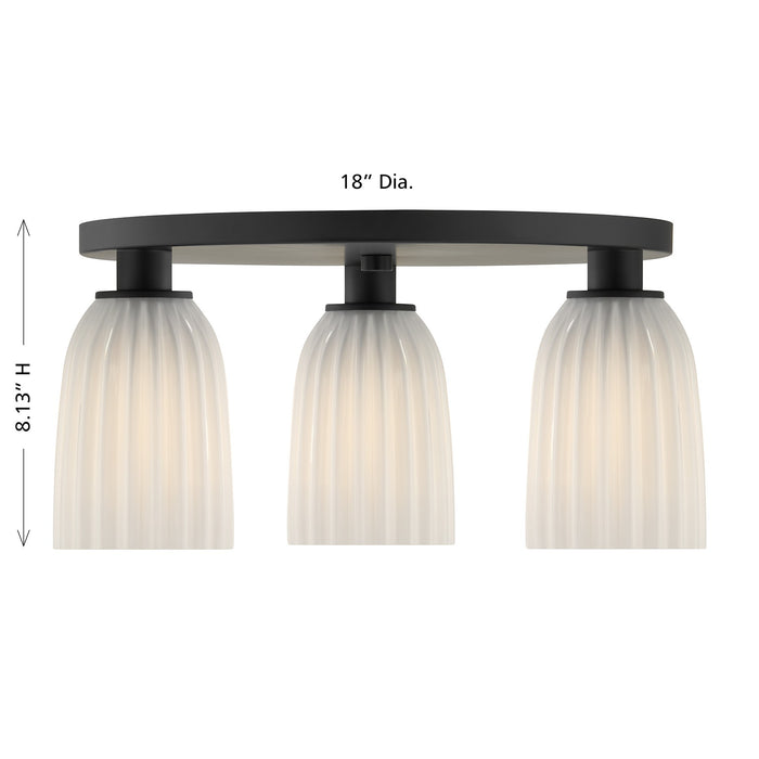 Savoy House - 6-1247-3-89 - Three Light Flush Mount - Baldwin - Matte Black