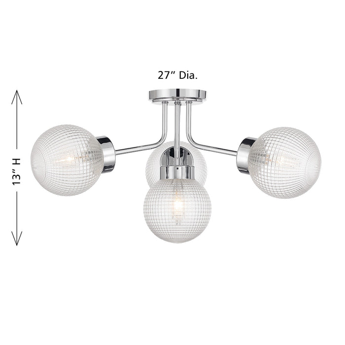 Savoy House - 6-3364-4-11 - Four Light Semi-Flush Mount - Coral - Chrome