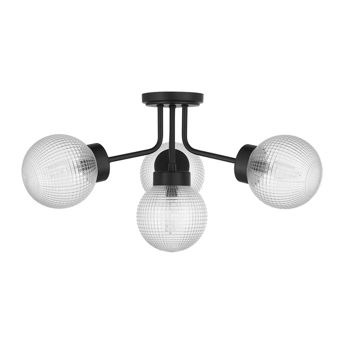 Savoy House - 6-3364-4-89 - Four Light Semi-Flush Mount - Coral - Matte Black