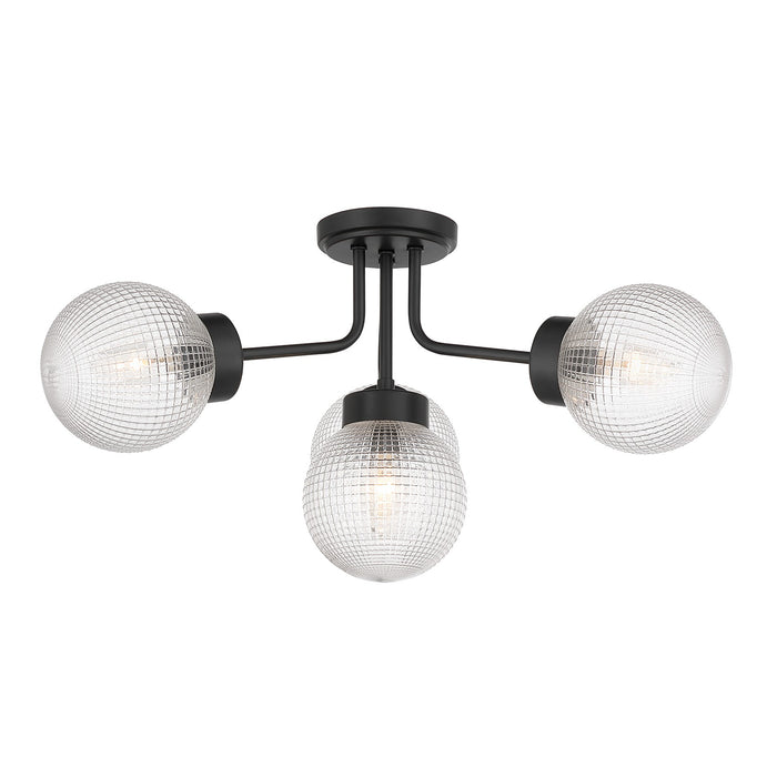 Savoy House - 6-3364-4-89 - Four Light Semi-Flush Mount - Coral - Matte Black