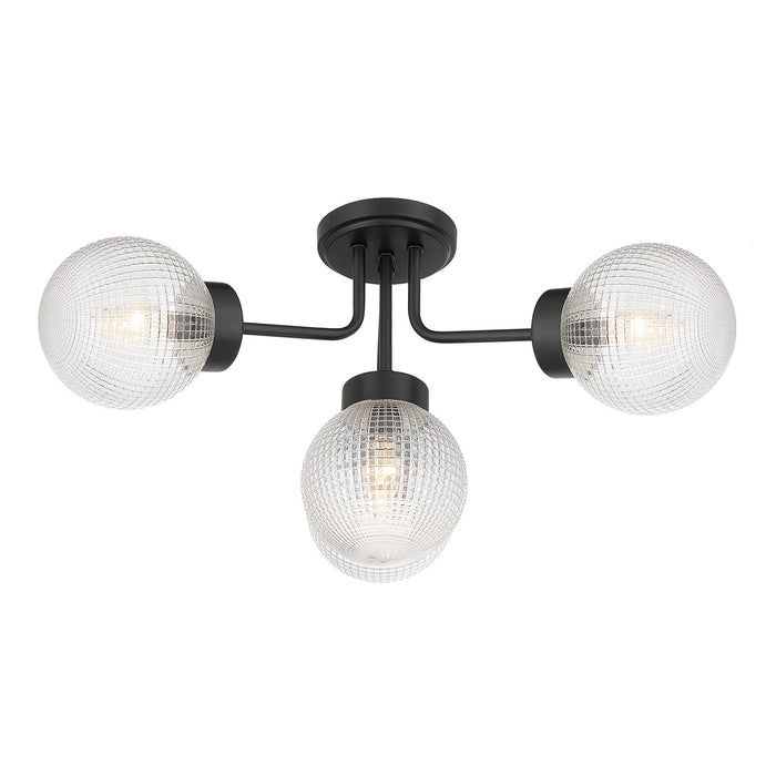 Savoy House - 6-3364-4-89 - Four Light Semi-Flush Mount - Coral - Matte Black