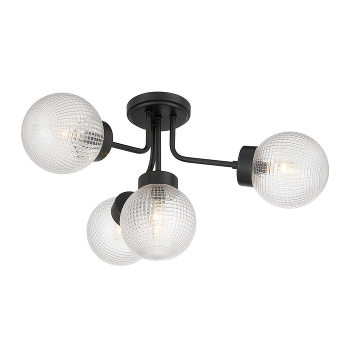 Savoy House - 6-3364-4-89 - Four Light Semi-Flush Mount - Coral - Matte Black