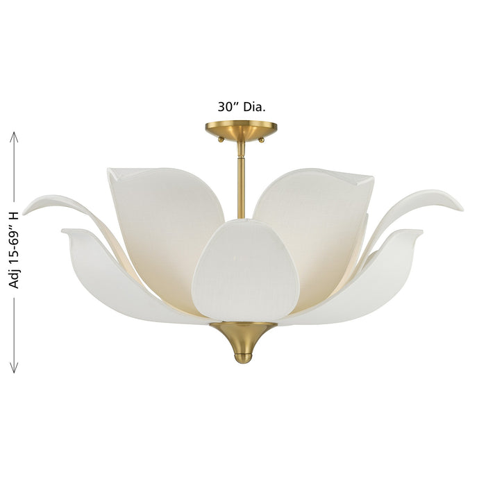 Savoy House - 6-7163-6-322 - Six Light Convertible Semi-Flush/Pendant - Elsie - Warm Brass