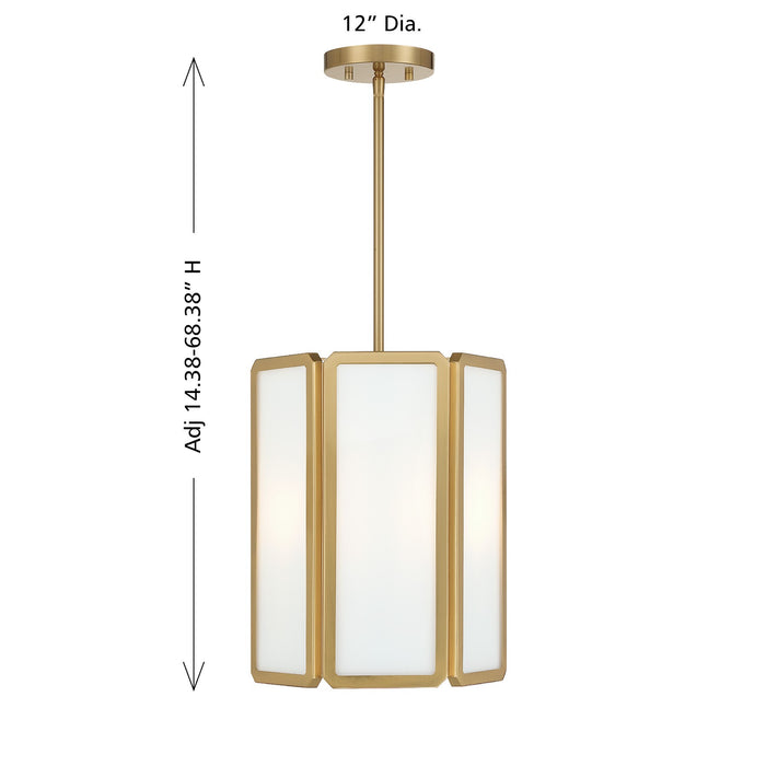 Savoy House - 7-1700-3-322 - Three Light Pendant - Leeds - Warm Brass