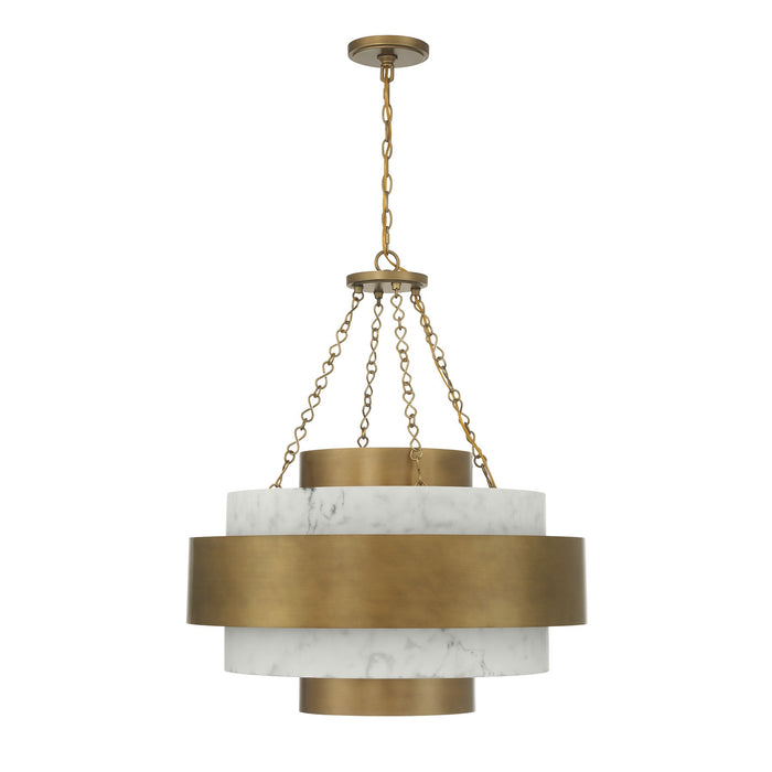 Savoy House - 7-3091-6-339 - Six Light Pendant - Davenport - Antique Patina