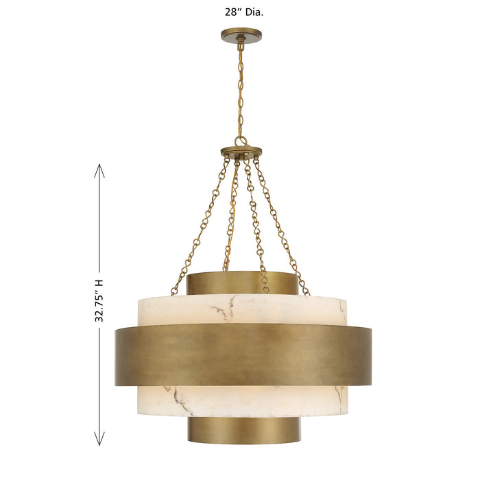 Savoy House - 7-3092-8-339 - Eight Light Pendant - Davenport - Antique Patina