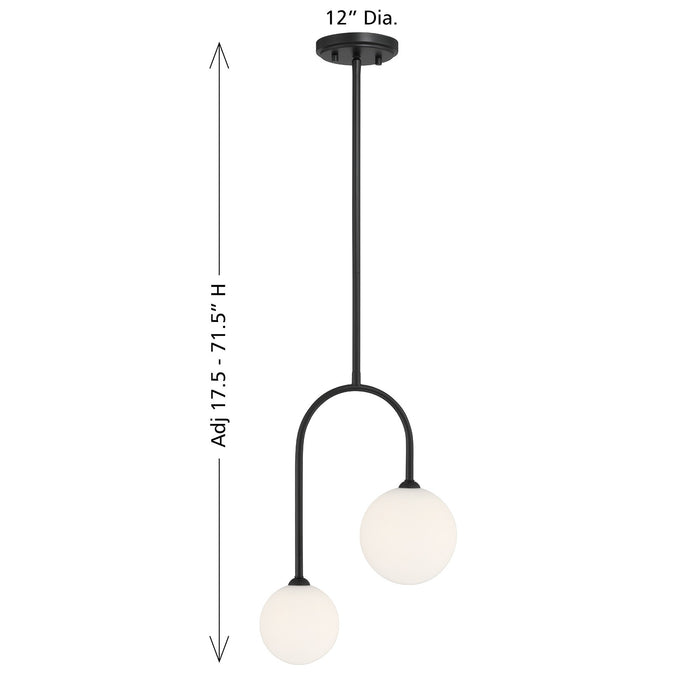 Savoy House - 7-5981-2-89 - Two Light Pendant - Chester - Matte Black