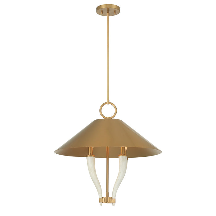 Savoy House - 7-6308-4-322 - Four Light Pendant - Hearne - Warm Brass