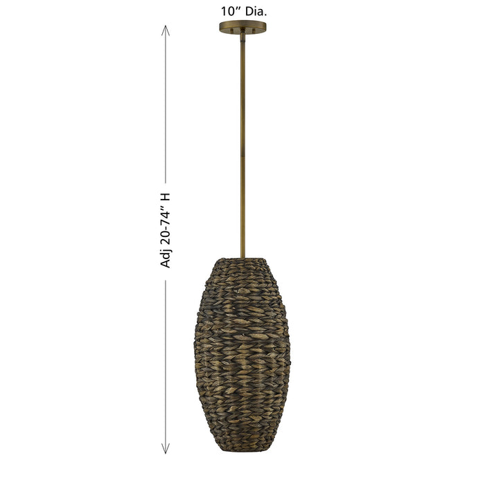 Savoy House - 7-8416-1-220 - One Light Pendant - Tierra Brisa - Riviera Brass