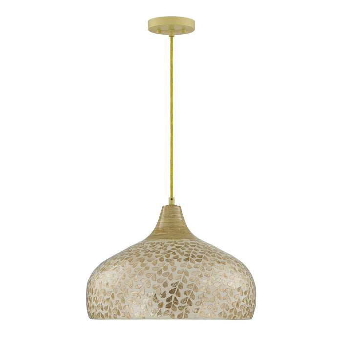 Savoy House - 7-9877-1-336 - One Light Pendant - Kemp - Ivory/Gold Shell
