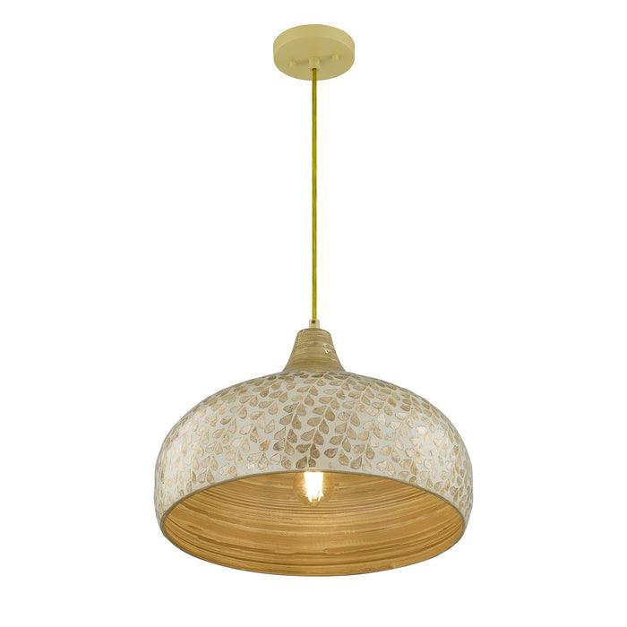 Savoy House - 7-9877-1-336 - One Light Pendant - Kemp - Ivory/Gold Shell