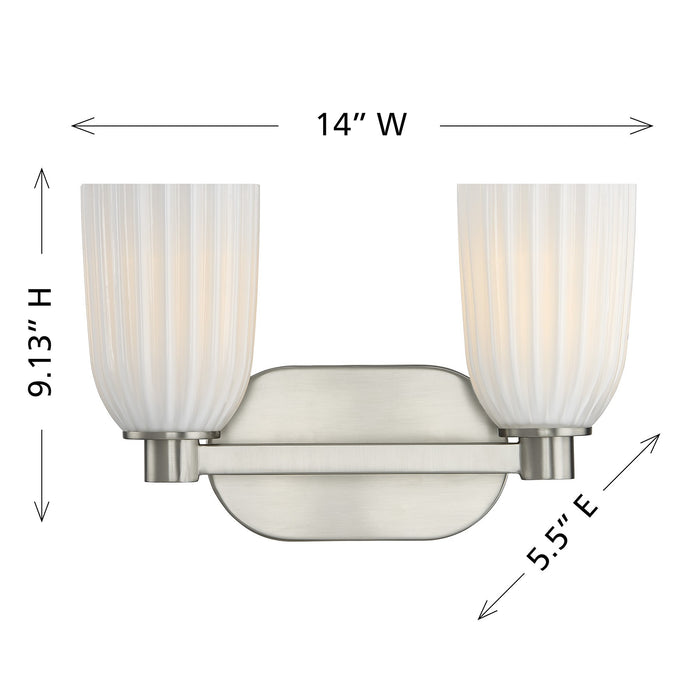 Savoy House - 8-1245-2-SN - Two Light Bathroom Vanity - Baldwin - Satin Nickel