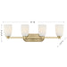 Savoy House - 8-1245-4-127 - Four Light Bathroom Vanity - Baldwin - Noble Brass