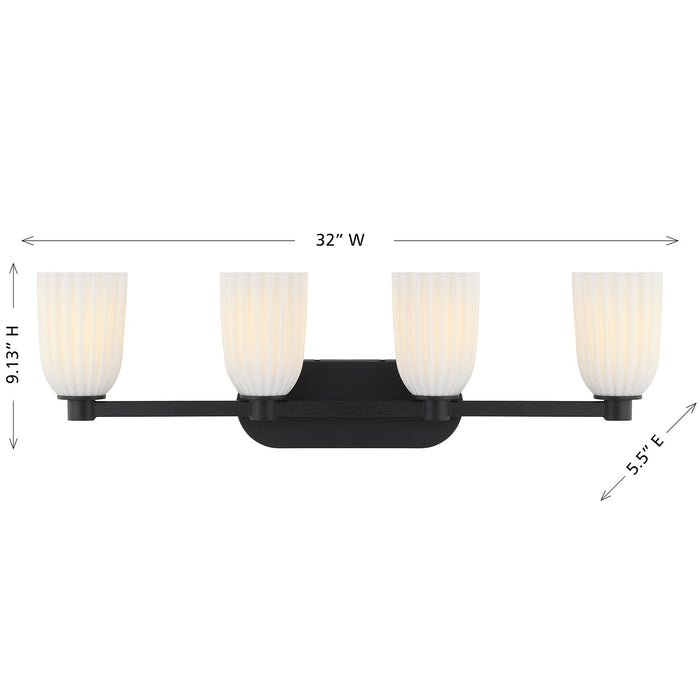 Savoy House - 8-1245-4-BK - Four Light Bathroom Vanity - Baldwin - Matte Black