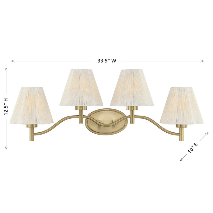 Savoy House - 8-6081-4-127 - Four Light Bathroom Vanity - Rosa - Noble Brass