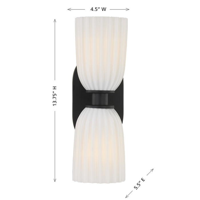 Savoy House - 9-1245-2-BK - Two Light Wall Sconce - Baldwin - Matte Black