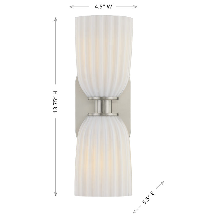 Savoy House - 9-1245-2-SN - Two Light Wall Sconce - Baldwin - Satin Nickel