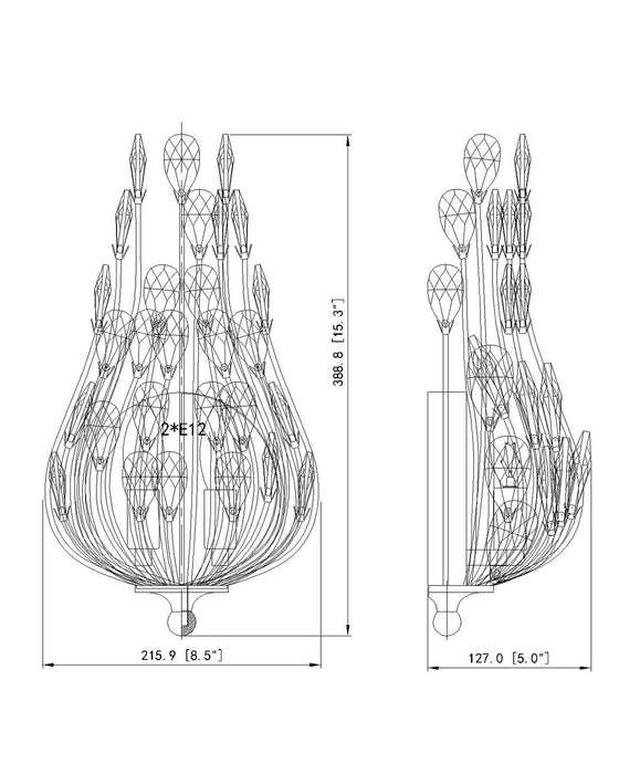 Z-Lite - 1957-2S-MB - Two Light Wall Sconce - Gabriella - Matte Black