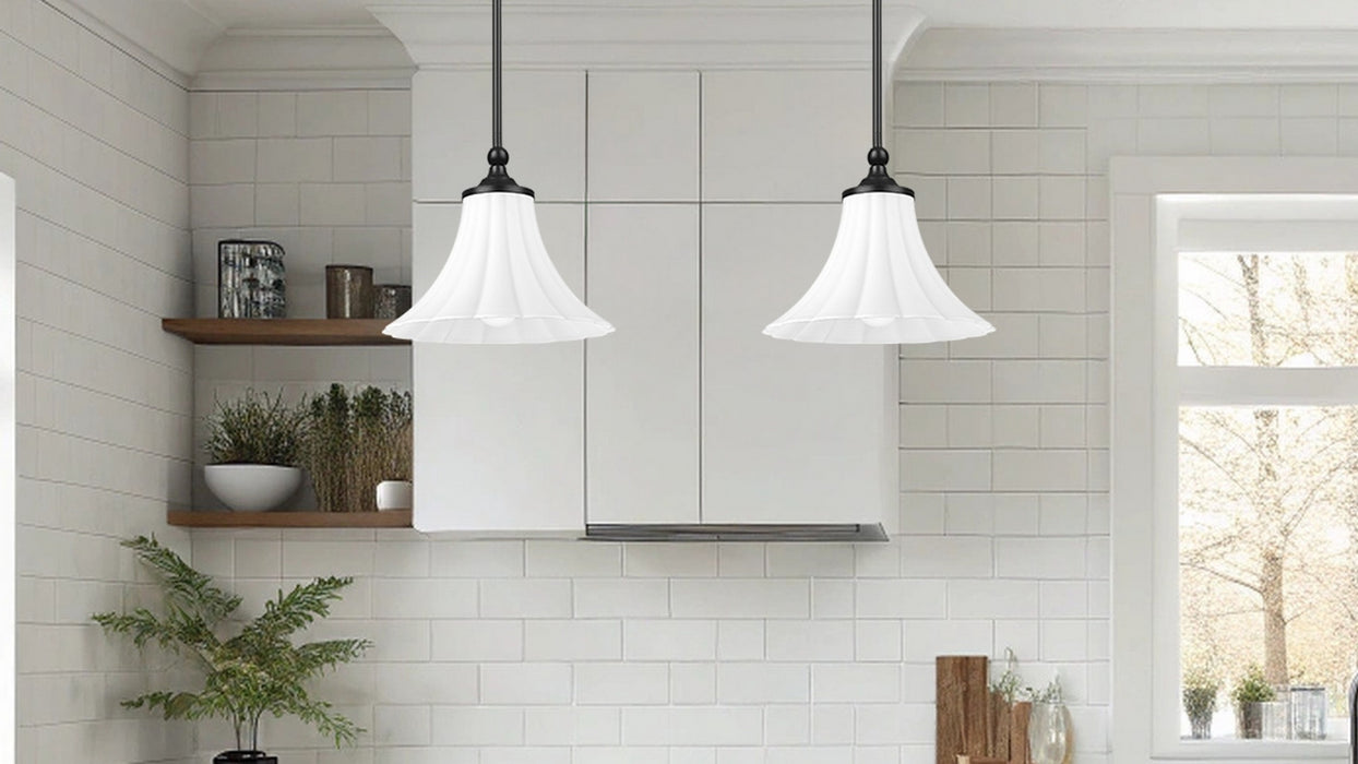 Z-Lite - 1958P12-MB - One Light Pendant - Fleur - Matte Black