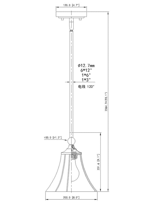 Z-Lite - 1958P8-MB - One Light Pendant - Fleur - Matte Black