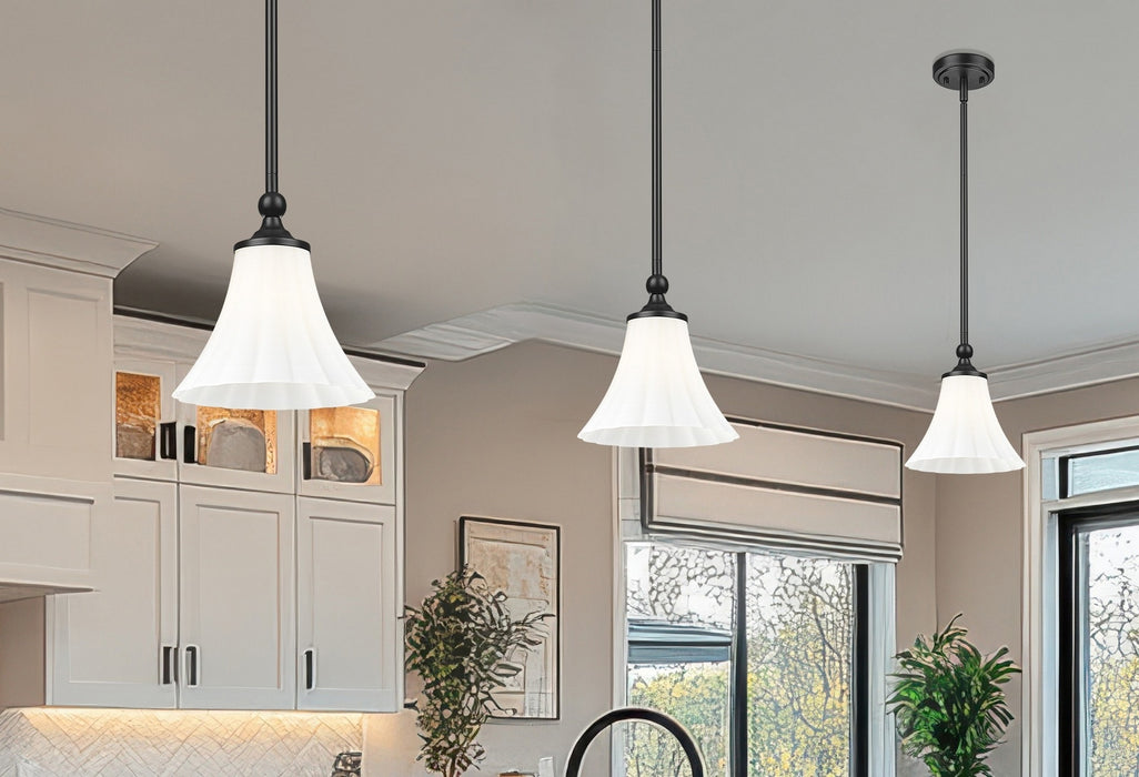 Z-Lite - 1958P8-MB - One Light Pendant - Fleur - Matte Black