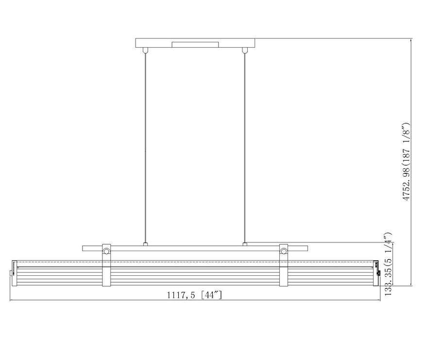Z-Lite - 1959-44L-MB-LED - LED Linear Chandelier - Benoit - Matte Black