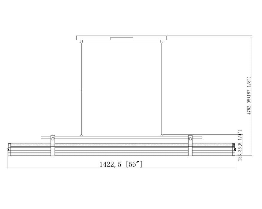 Z-Lite - 1959-54L-BN-LED - LED Linear Chandelier - Benoit - Brushed Nickel