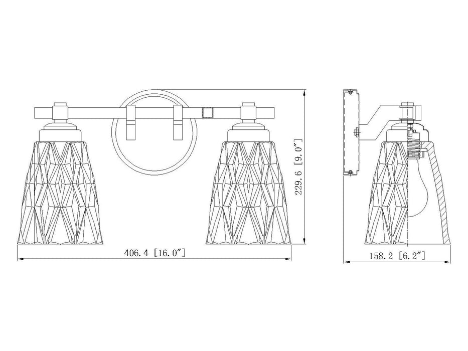 Z-Lite - 1960-2V-BN - Two Light Vanity - Andree - Brushed Nickel