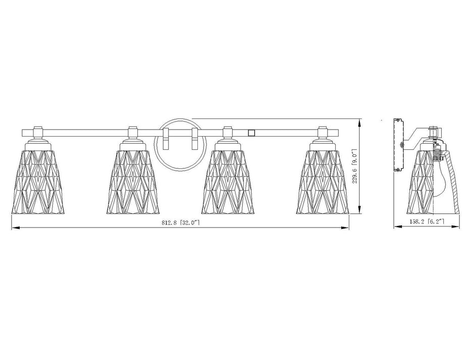 Z-Lite - 1960-4V-BN - Four Light Vanity - Andree - Brushed Nickel