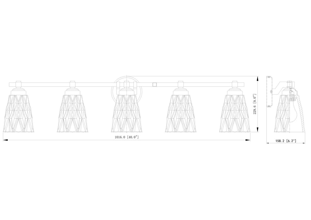 Z-Lite - 1960-5V-CH - Five Light Vanity - Andree - Chrome