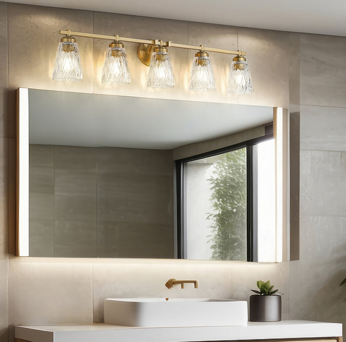 Z-Lite - 1960-5V-MGLD - Five Light Vanity - Andree - Modern Gold
