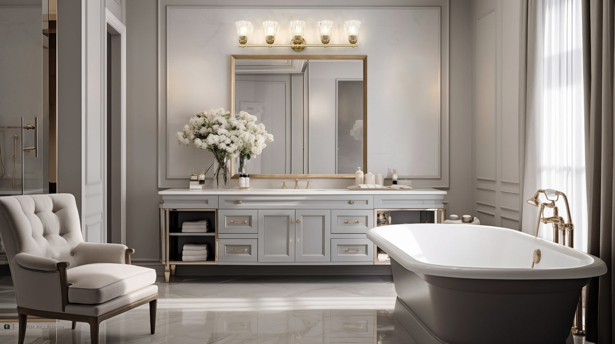 Z-Lite - 1960-5V-MGLD - Five Light Vanity - Andree - Modern Gold