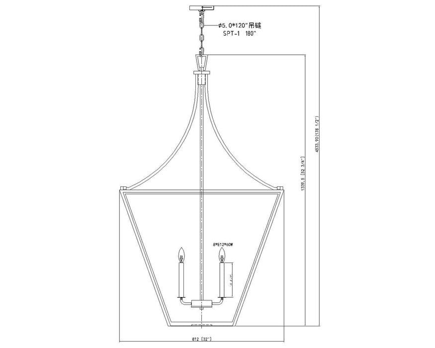 Z-Lite - 1961-8IO - Eight Light Chandelier - Montalcino - Iron Ore