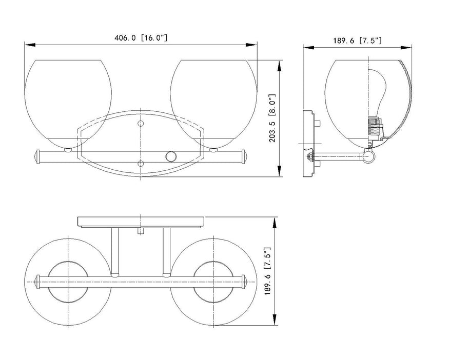 Z-Lite - 1963-2V-CH - Two Light Vanity - Colette - Chrome