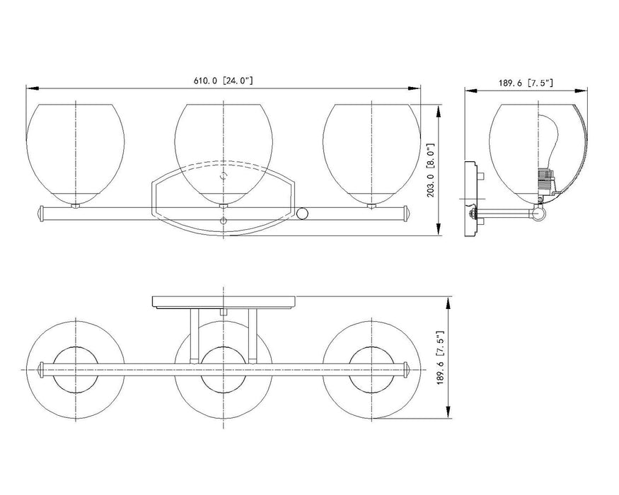 Z-Lite - 1963-3V-BN - Three Light Vanity - Colette - Brushed Nickel