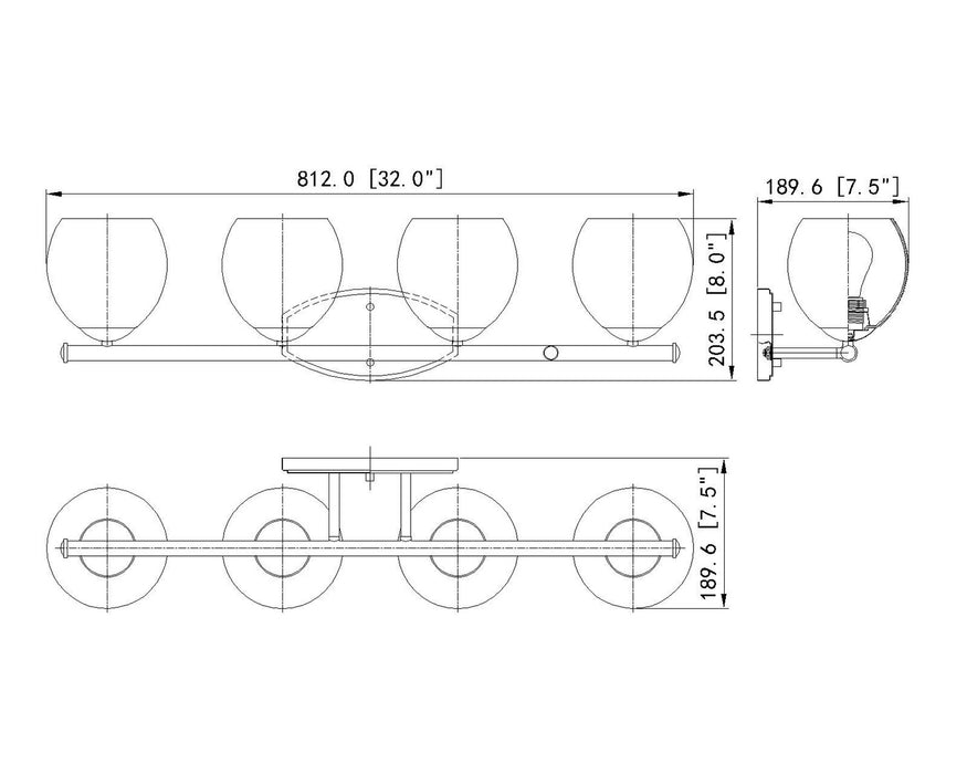 Z-Lite - 1963-4V-BN - Four Light Vanity - Colette - Brushed Nickel